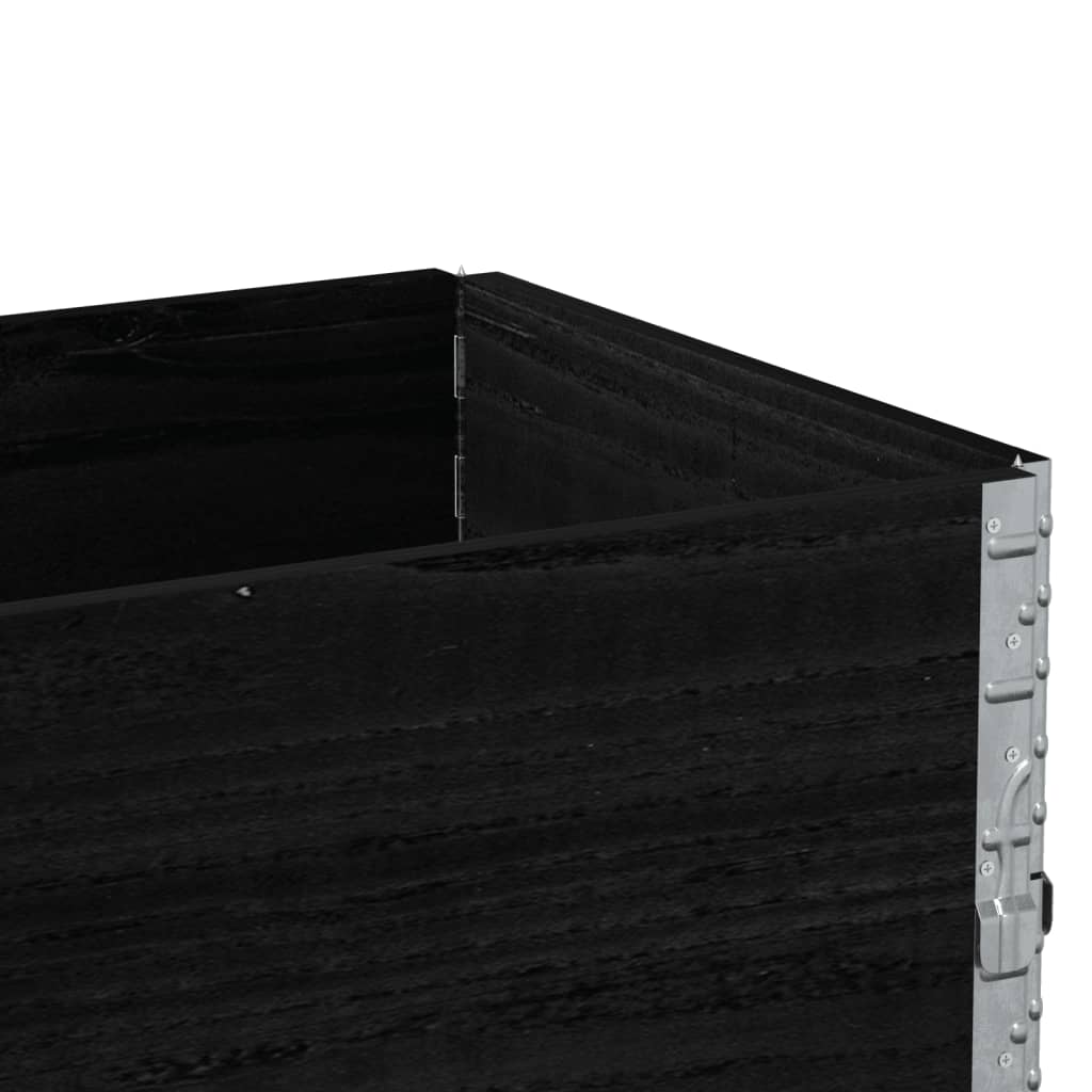 vidaXL Ζαρντινιέρα Κήπου Μαύρη 100x50 εκ. από Μασίφ Ξύλο Πεύκου