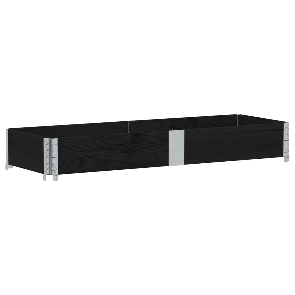 vidaXL Ζαρντινιέρα Κήπου Μαύρη 150x50 εκ. από Μασίφ Ξύλο Πεύκου