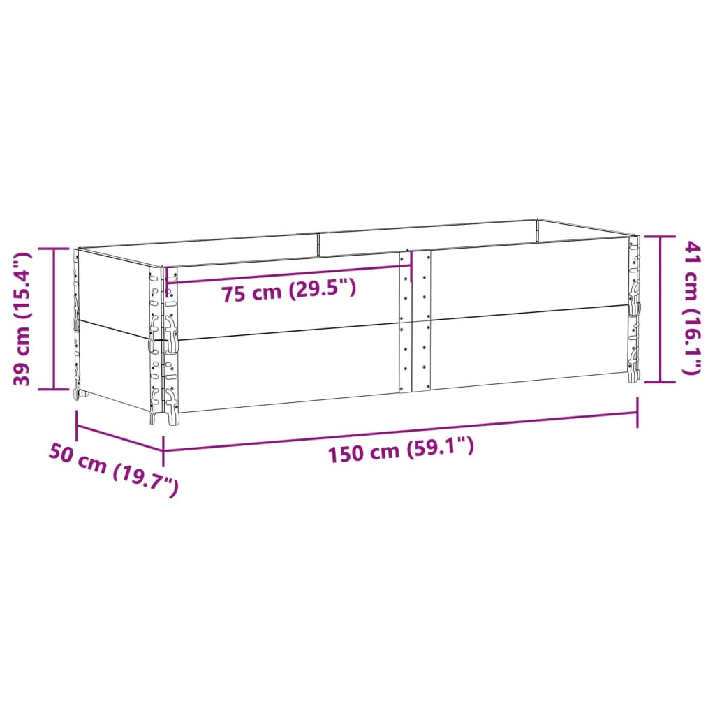 vidaXL Ζαρντινιέρα Κήπου Καφέ 150x50 εκ. από Μασίφ Ξύλο Πεύκου