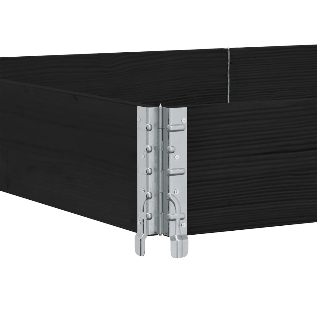 vidaXL Ζαρντινιέρα Κήπου Μαύρη 150x100 εκ. από Μασίφ Ξύλο Πεύκου