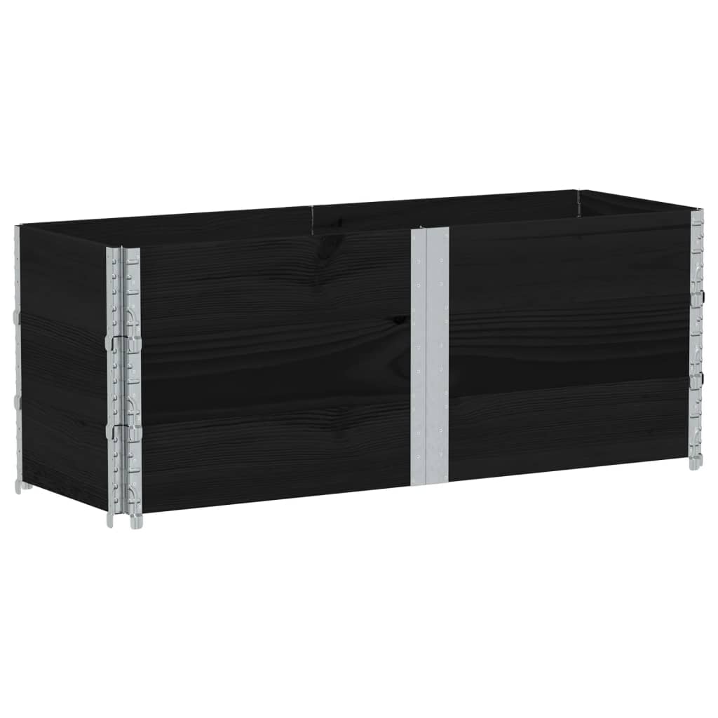 vidaXL Ζαρντινιέρα Κήπου Μαύρη 150x50 εκ. από Μασίφ Ξύλο Πεύκου