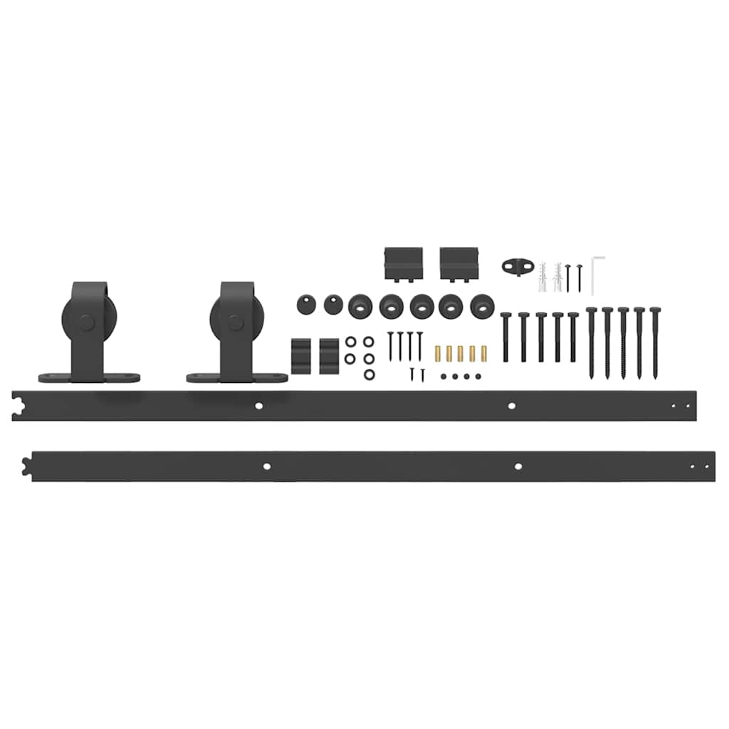 vidaXL Μηχανισμός Συρόμενης Μεσόπορτας Μαύρος 183 εκ. Ατσάλινος