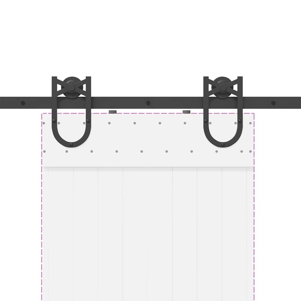 vidaXL Μηχανισμός Συρόμενης Μεσόπορτας Μαύρος 183 εκ. Ατσάλινος