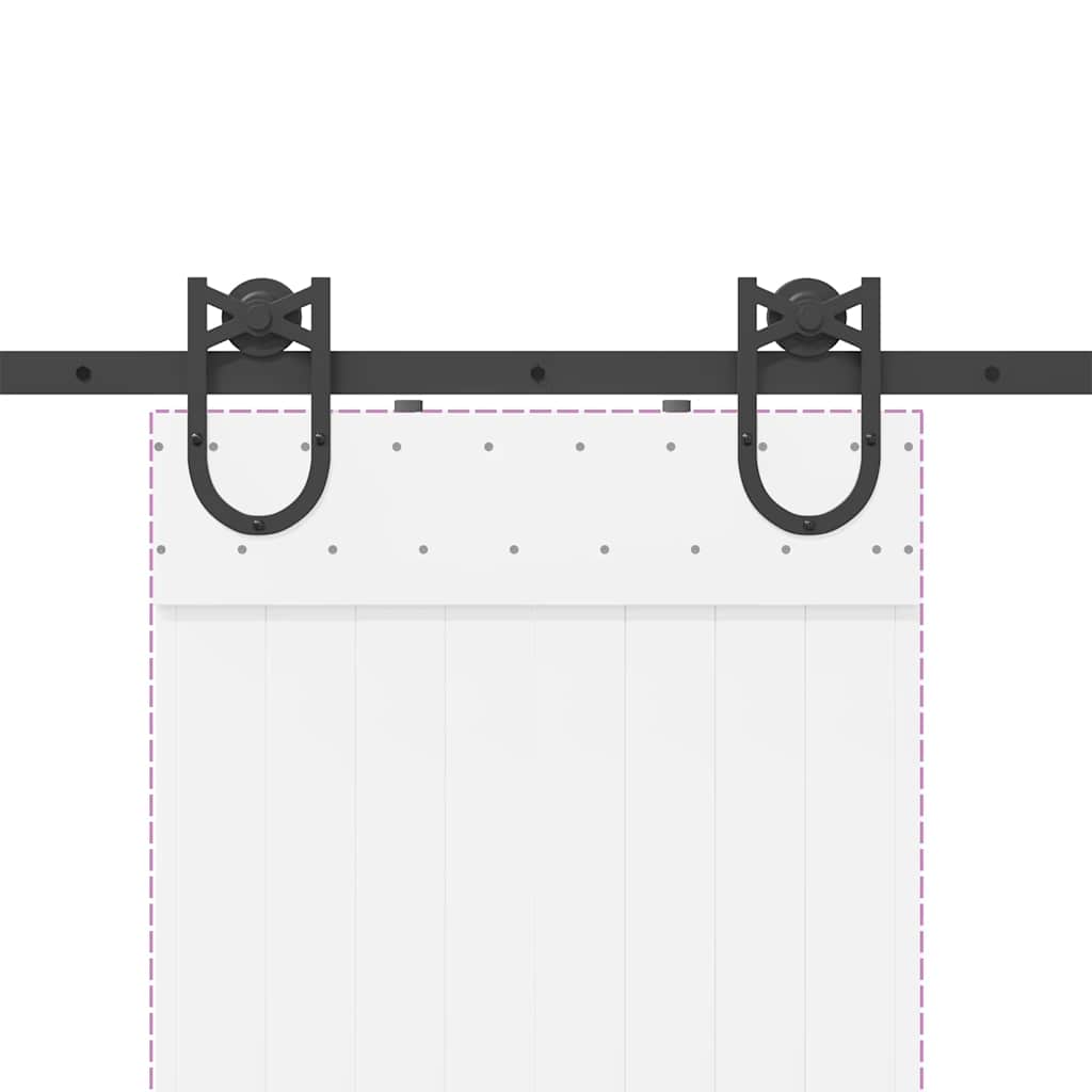 vidaXL Μηχανισμός Συρόμενης Μεσόπορτας Μαύρος 200 εκ. Ατσάλινος