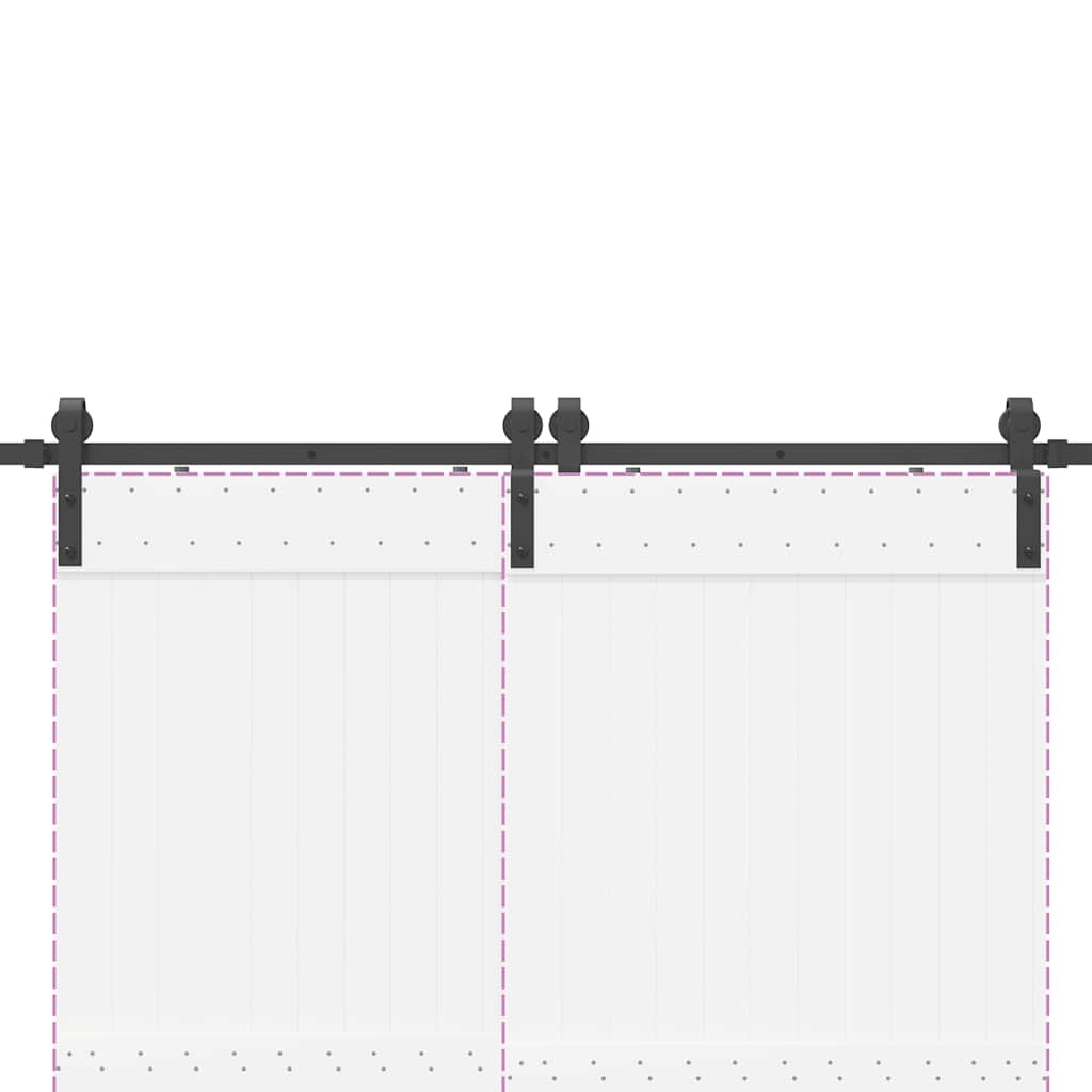 vidaXL Μηχανισμός Συρόμενης Μεσόπορτας Μαύρος 200 εκ. Ατσάλινος