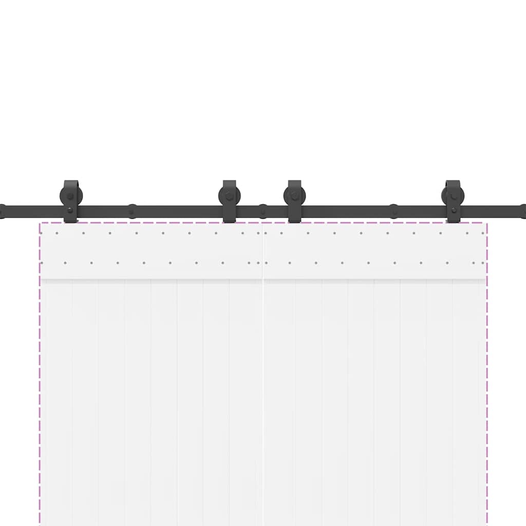 vidaXL Μηχανισμός Συρόμενης Μεσόπορτας Μαύρος 183 εκ. Ατσάλινος