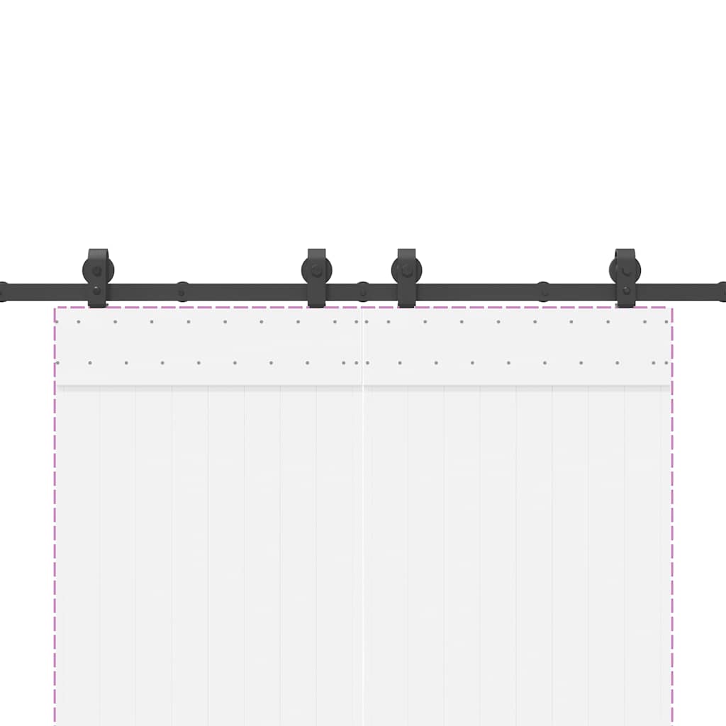 vidaXL Μηχανισμός Συρόμενης Μεσόπορτας Μαύρος 200 εκ. Ατσάλινος