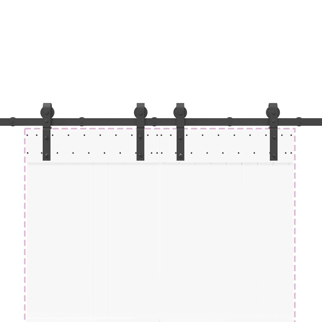 vidaXL Μηχανισμός Συρόμενης Μεσόπορτας Μαύρος 183 εκ. Ατσάλινος