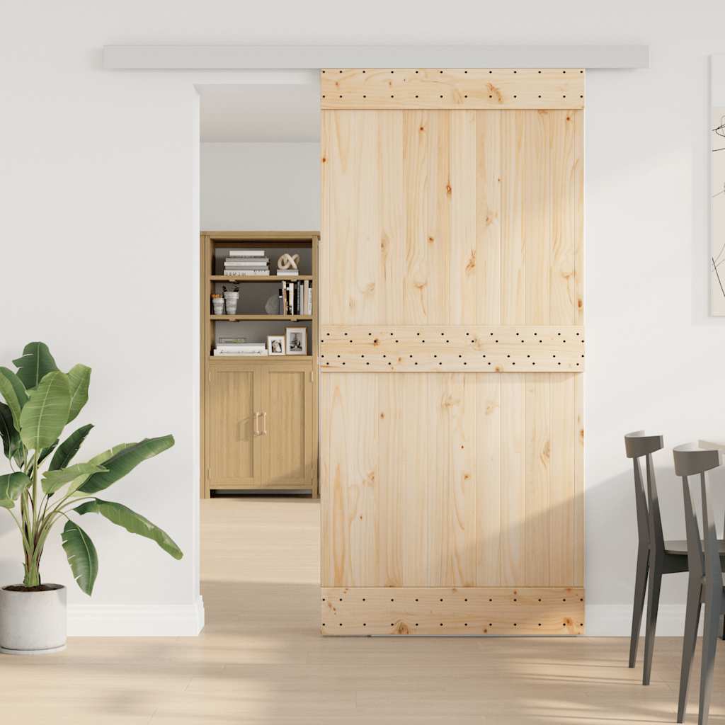 vidaXL Κιτ υλικού συρόμενης πόρτας 200 cm Κράμα αλουμινίου Sliver