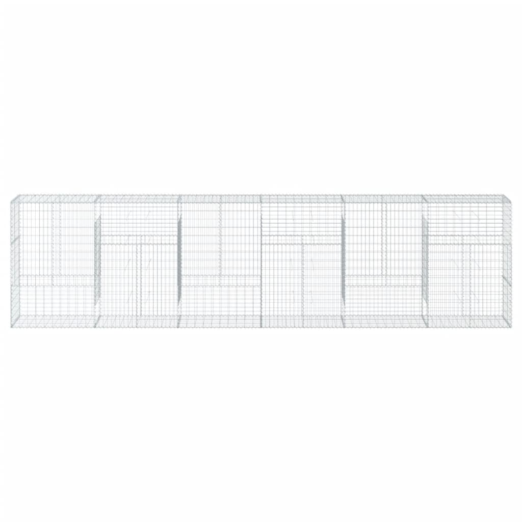 vidaXL Συρματοκιβώτιο με Κάλυμμα 600x50x150εκ. από Γαλβανισμένο Χάλυβα