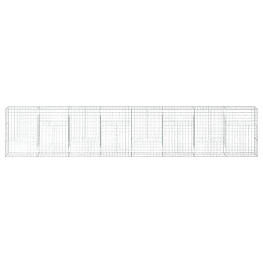 vidaXL Συρματοκιβώτιο με Κάλυμμα 800x50x150εκ. από Γαλβανισμένο Χάλυβα