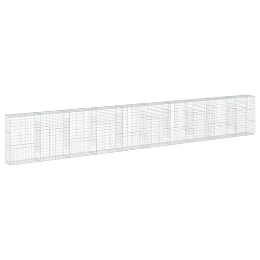 vidaXL Συρματοκιβώτιο με Κάλυμμα 1000x50x150εκ από Γαλβανισμένο Χάλυβα