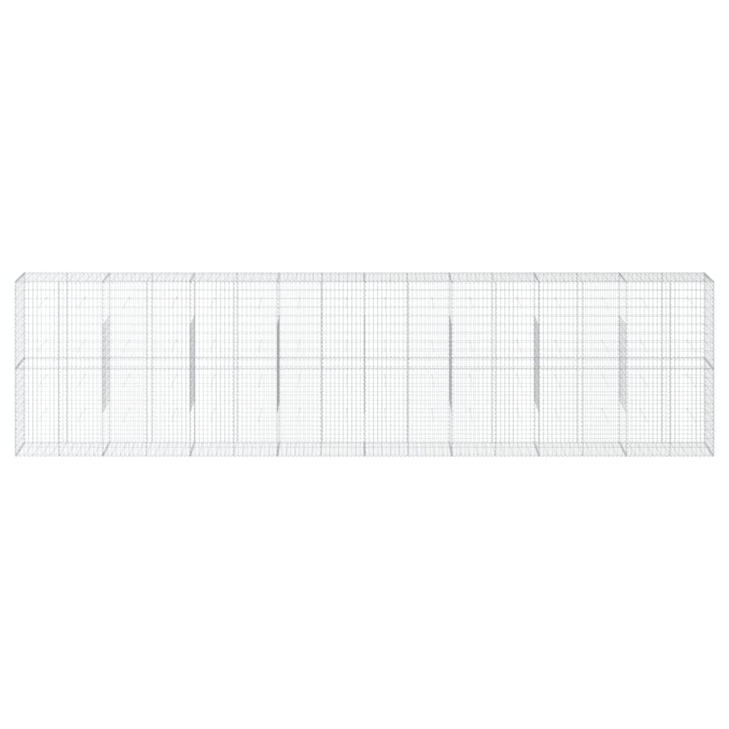 vidaXL Συρματοκιβώτιο με Κάλυμμα 800x50x200εκ. από Γαλβανισμένο Χάλυβα