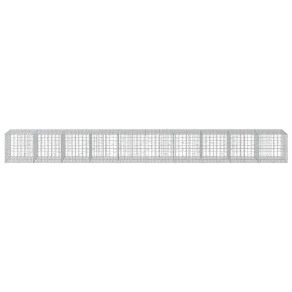 vidaXL Συρματοκιβώτιο με Κάλυμμα 1000x100x100 εκ Γαλβανισμένο Χάλυβα