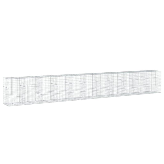 vidaXL Συρματοκιβώτιο με Κάλυμμα 1100x100x150 εκ. Γαλβανισμένο Χάλυβα
