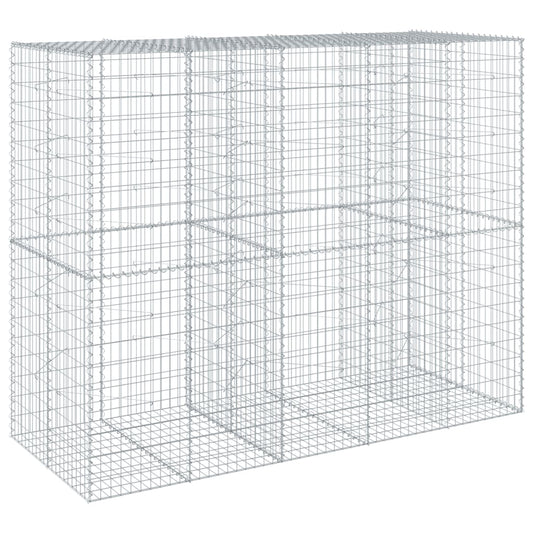 vidaXL Συρματοκιβώτιο με Κάλυμμα 250x100x200εκ από Γαλβανισμένο Χάλυβα