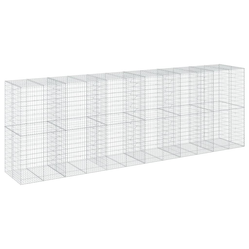 vidaXL Συρματοκιβώτιο με Κάλυμμα 600x100x200εκ από Γαλβανισμένο Χάλυβα