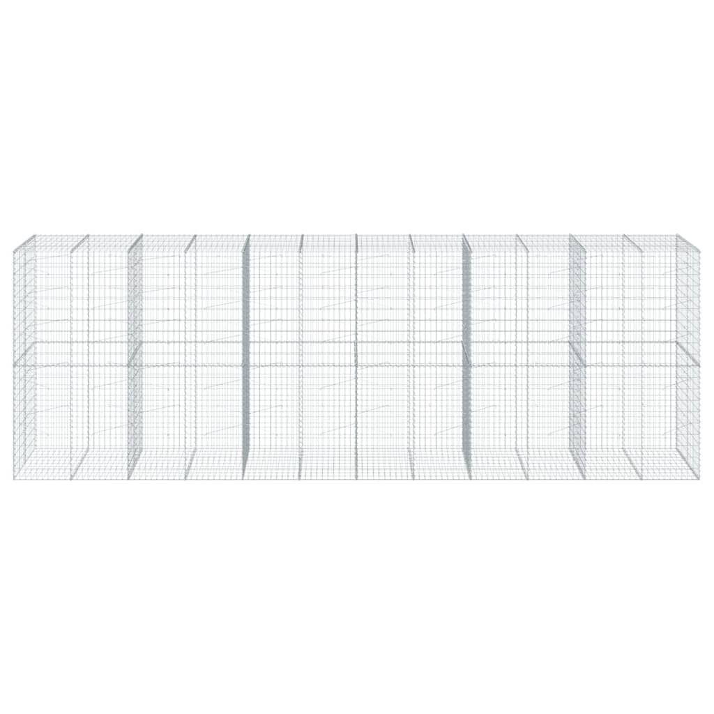vidaXL Συρματοκιβώτιο με Κάλυμμα 600x100x200εκ από Γαλβανισμένο Χάλυβα