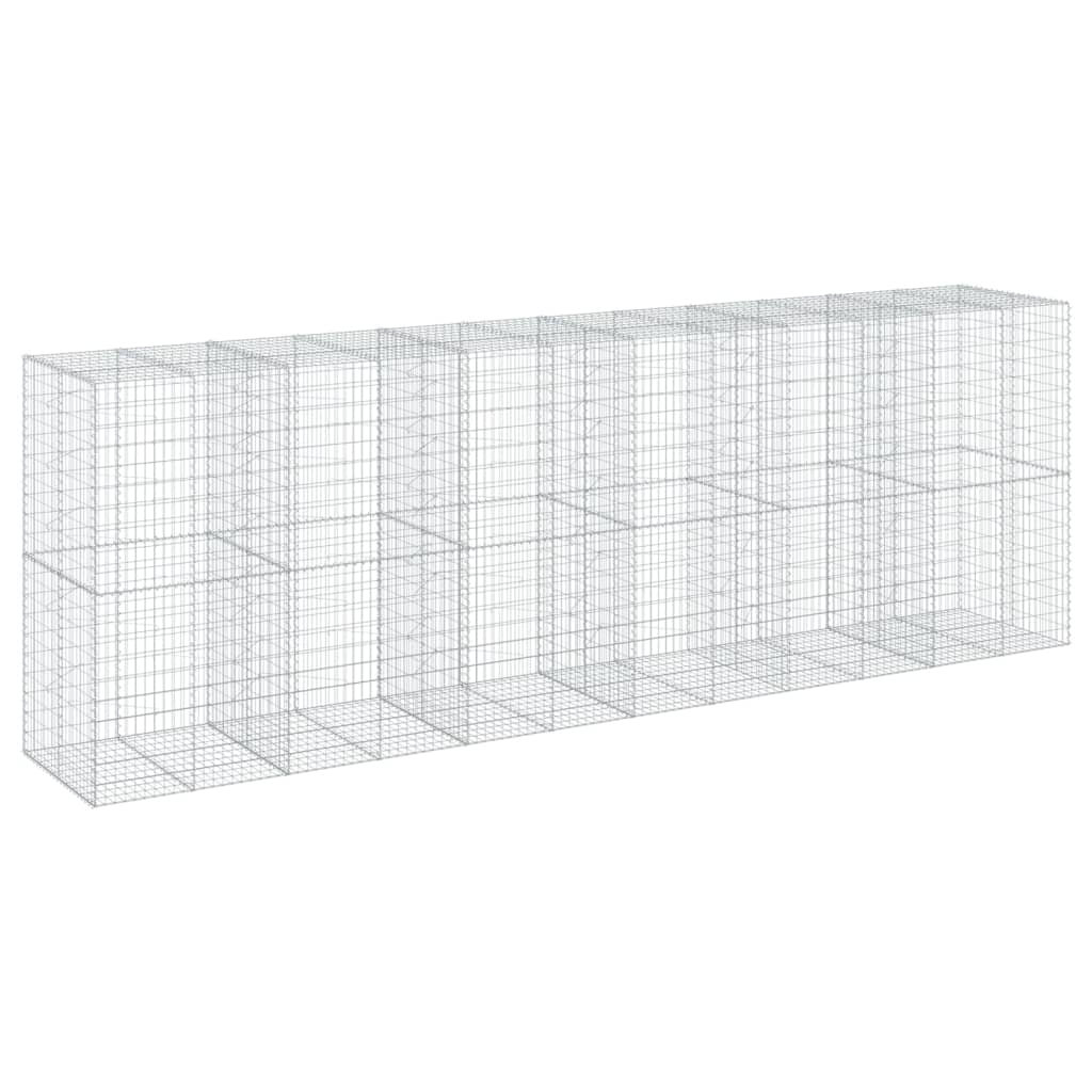 vidaXL Συρματοκιβώτιο με Κάλυμμα 600x100x200εκ από Γαλβανισμένο Χάλυβα