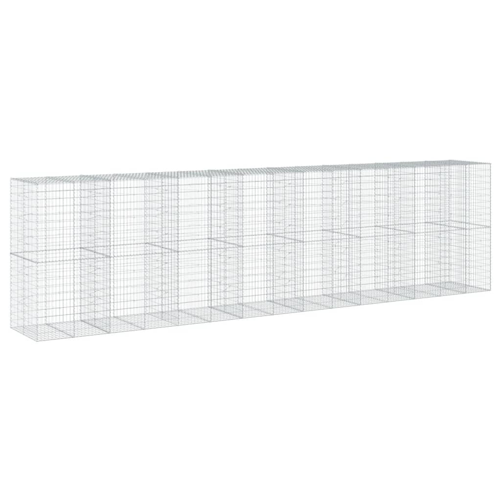 vidaXL Συρματοκιβώτιο με Κάλυμμα 750x100x200εκ από Γαλβανισμένο Χάλυβα