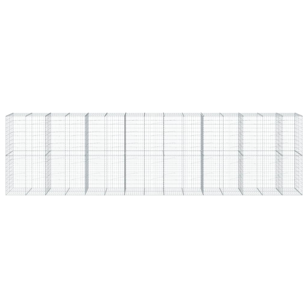 vidaXL Συρματοκιβώτιο με Κάλυμμα 750x100x200εκ από Γαλβανισμένο Χάλυβα
