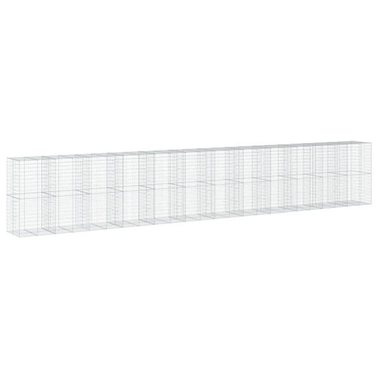 vidaXL Συρματοκιβώτιο με Κάλυμμα 1200x100x200εκ. Γαλβανισμένο Χάλυβα