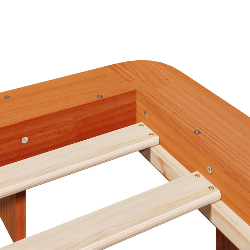 vidaXL Σκελετός Κρεβ. Χωρίς Στρώμα Καφέ Κεριού 120x190 εκ Μασίφ Πεύκο