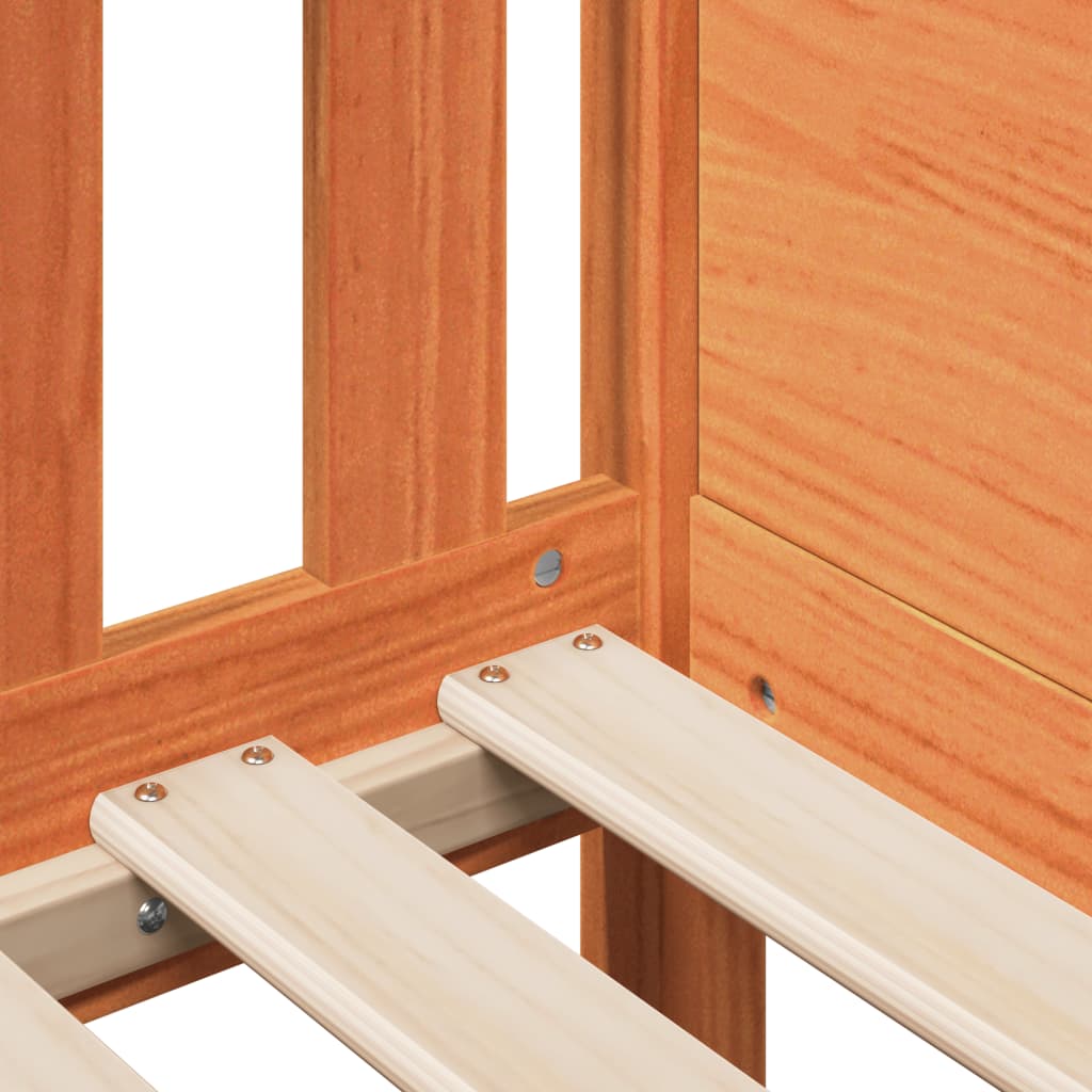 vidaXL Πλαίσιο Παιδικού Κρεβατιού Καφέ 90x200 εκ. Μασίφ Ξύλο Πεύκου