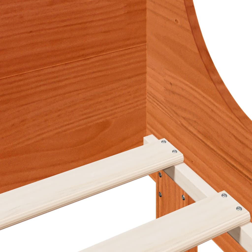 vidaXL Σκελετός Κρεβ. Χωρίς Στρώμα Καφέ Κεριού 75x190 εκ Μασίφ Πεύκο