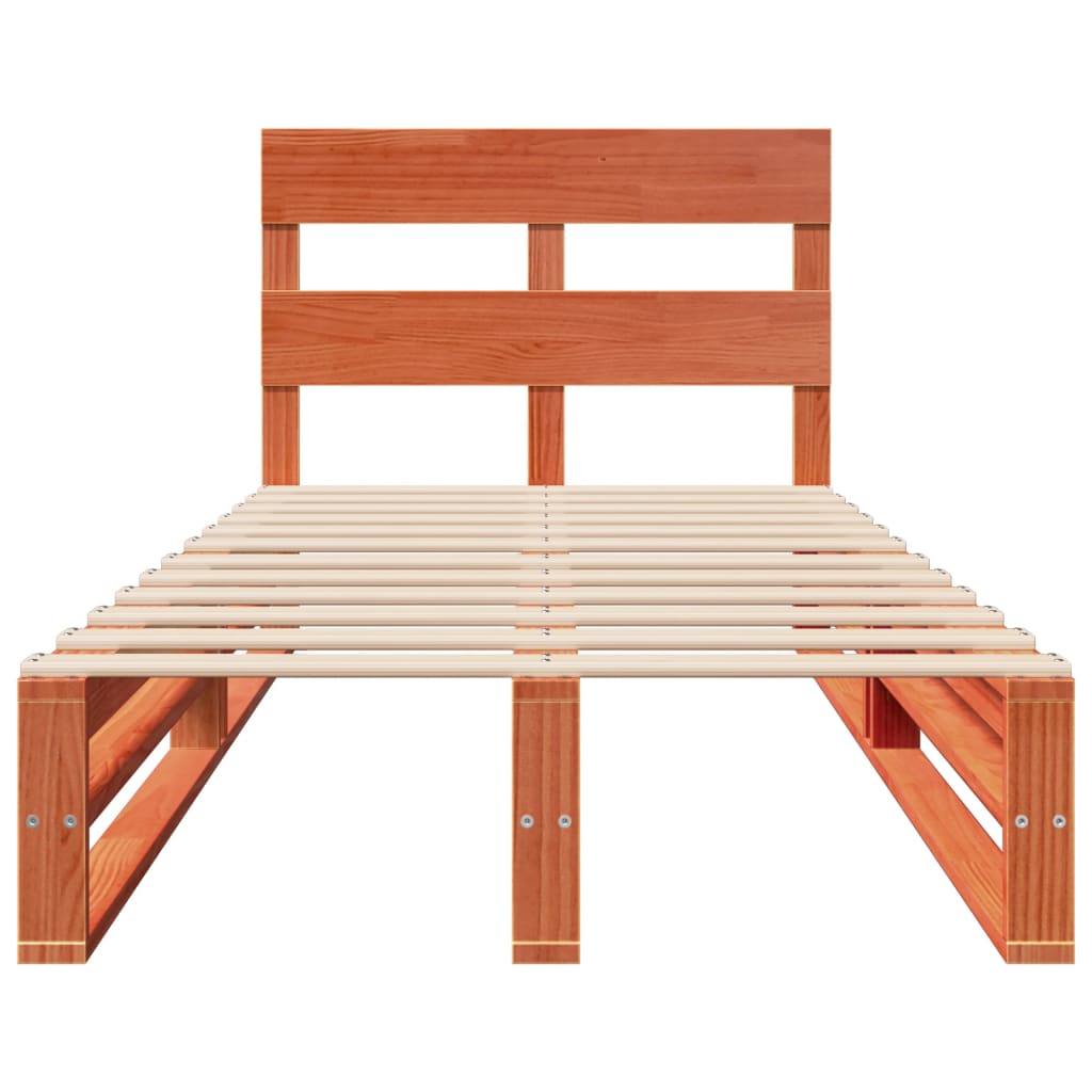 vidaXL Σκελετός Κρεβ. Χωρίς Στρώμα Καφέ Κεριού 100x200 εκ Μασίφ Πεύκο
