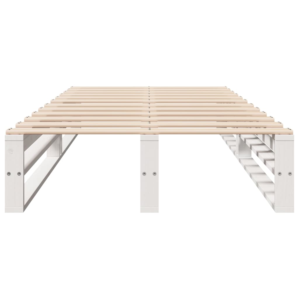 vidaXL Σκελετός Κρεβατιού Χωρίς Στρώμα Λευκό 100x200 εκ. Μασίφ Πεύκο