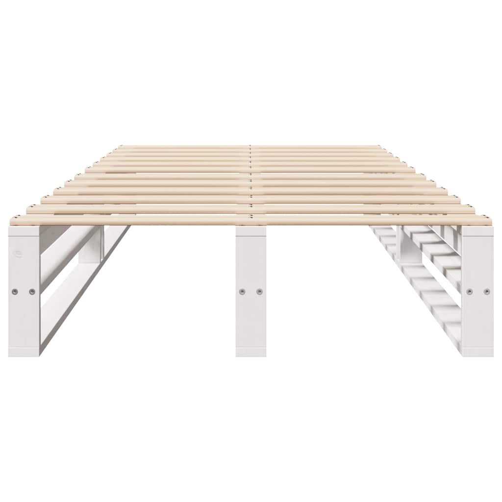 vidaXL Σκελετός Κρεβ. Χωρίς Στρώμα Λευκό 75x190 εκ Μασίφ Πεύκο