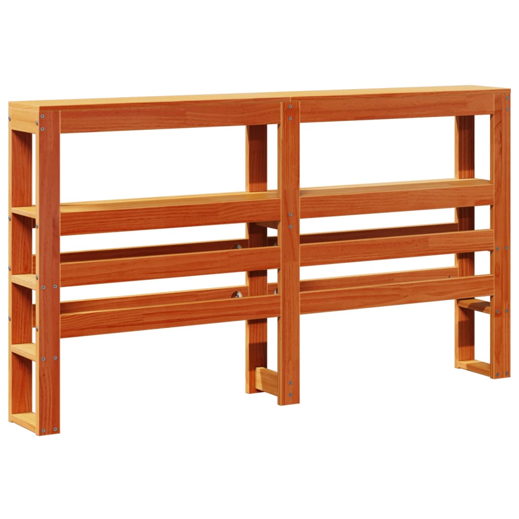 vidaXL Κεφαλάρι με Ράφια Καφέ Κεριού 150 εκ. από Μασίφ Ξύλο Πεύκου