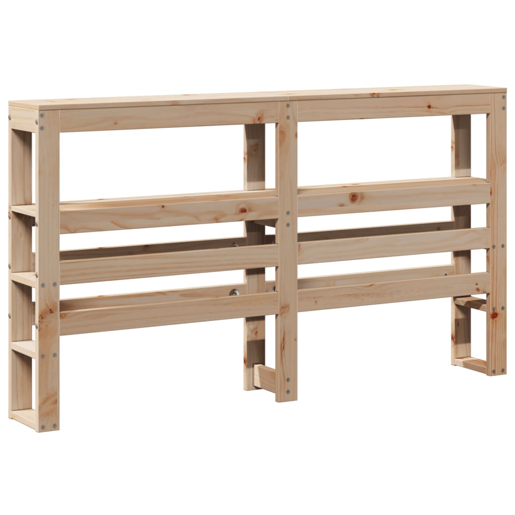 vidaXL Κεφαλάρι με Ράφια 120 εκ. από Μασίφ Ξύλο Πεύκου