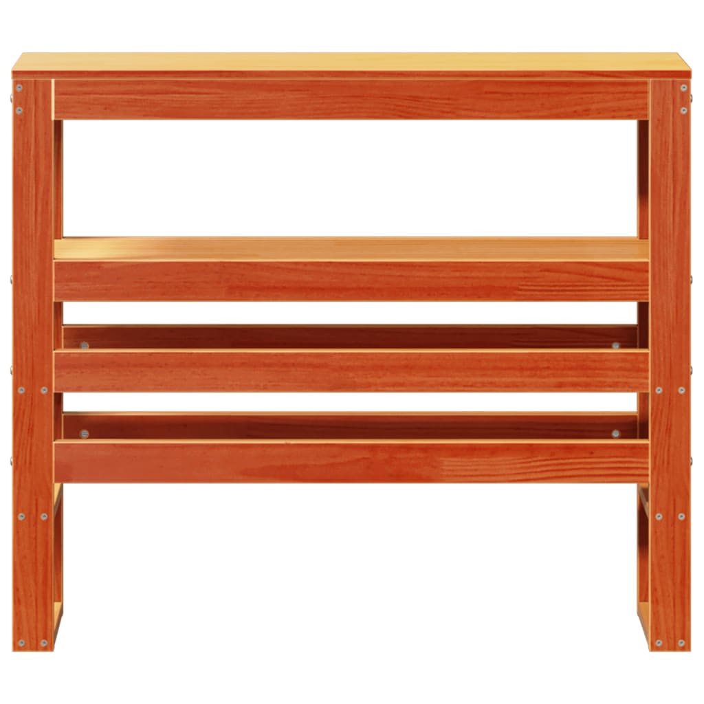 vidaXL Κεφαλάρι με Ράφια Καφέ Κεριού 100 εκ. από Μασίφ Ξύλο Πεύκου