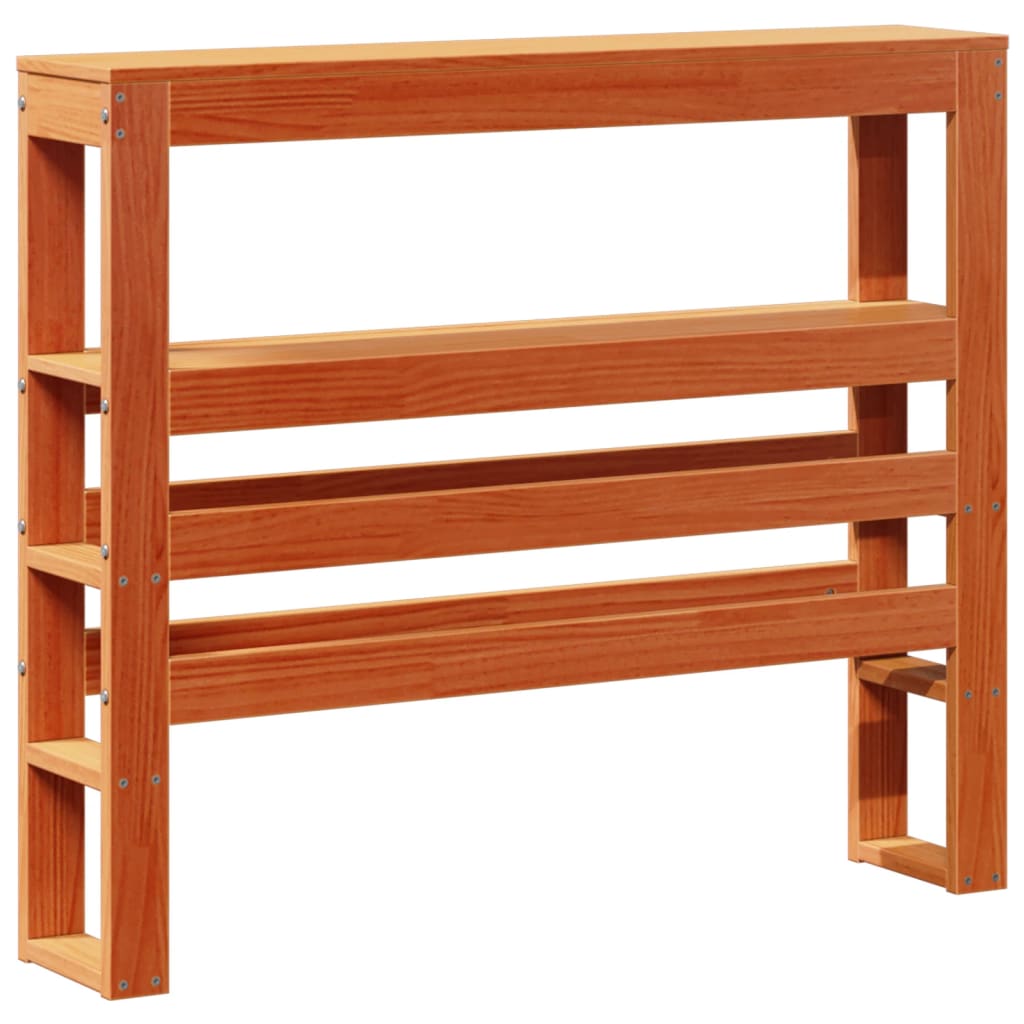 vidaXL Κεφαλάρι με Ράφια Καφέ Κεριού 100 εκ. από Μασίφ Ξύλο Πεύκου