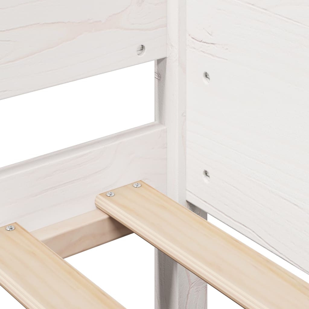vidaXL Σκελετός Κρεβ. Χωρίς Στρώμα Λευκό 80x200 εκ. Μασίφ Ξύλο Πεύκου