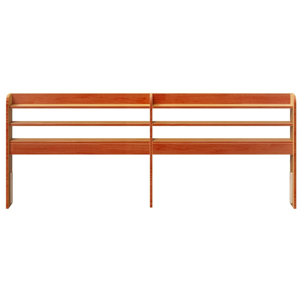 vidaXL Κεφαλάρι με Ράφια Καφέ Κεριού 180 εκ. από Μασίφ Ξύλο Πεύκου