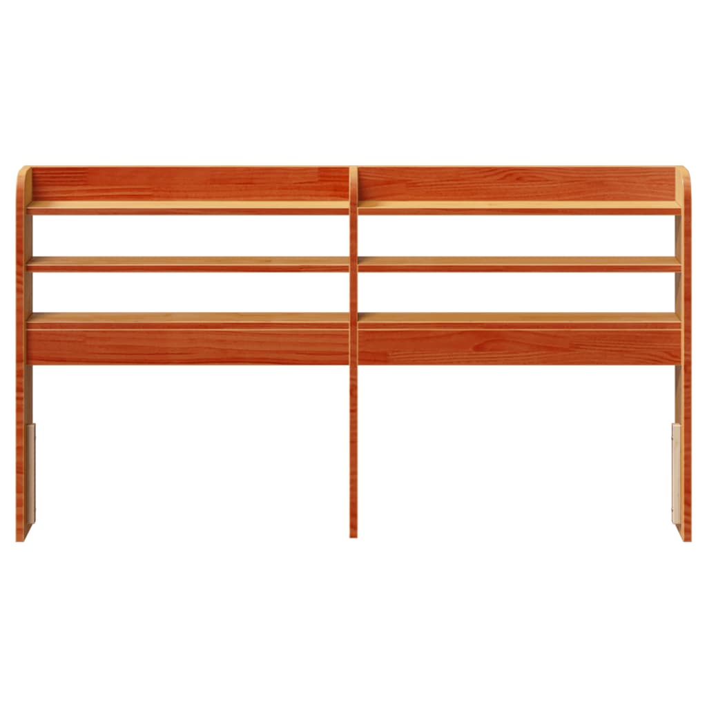 vidaXL Κεφαλάρι με Ράφια Καφέ Κεριού 160 εκ. από Μασίφ Ξύλο Πεύκου