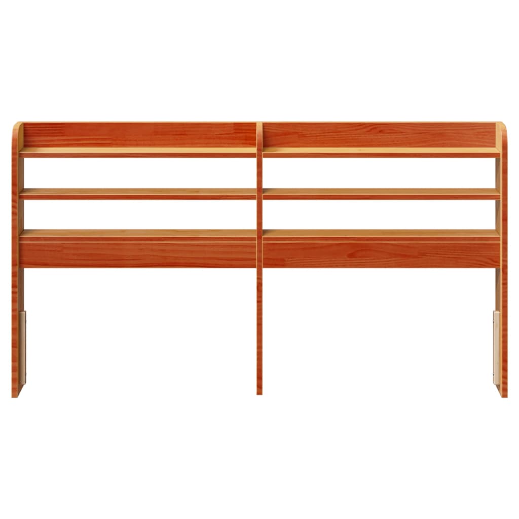 vidaXL Κεφαλάρι με Ράφια Καφέ Κεριού 140 εκ. από Μασίφ Ξύλο Πεύκου