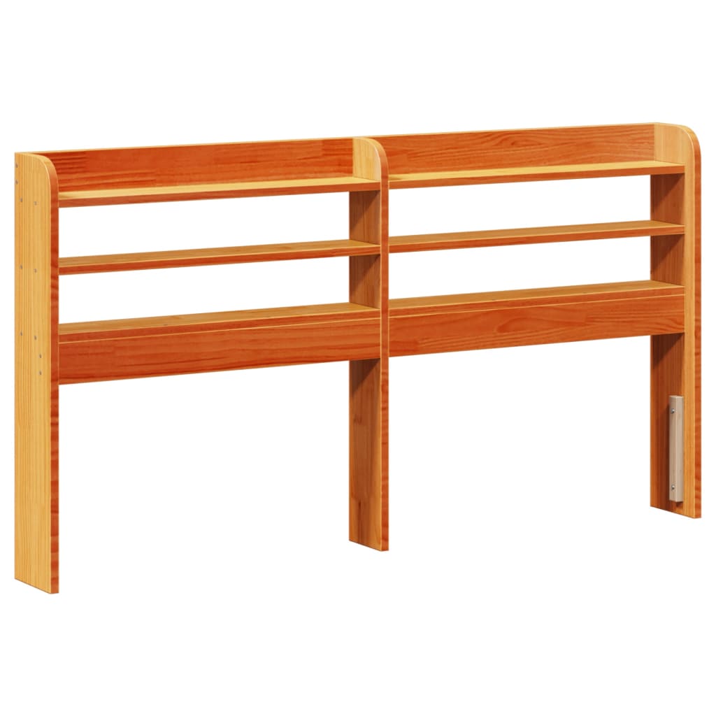 vidaXL Κεφαλάρι με Ράφια Καφέ Κεριού 120 εκ. από Μασίφ Ξύλο Πεύκου