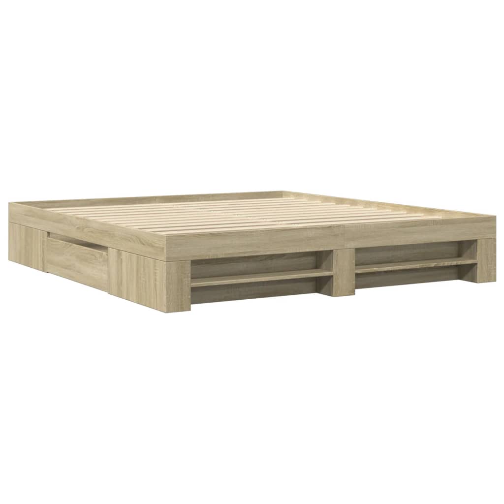vidaXL Πλαίσιο Κρεβατιού Χωρ. Στρώμα Sonoma Δρυς 200x200 εκ. Επ. Ξύλο