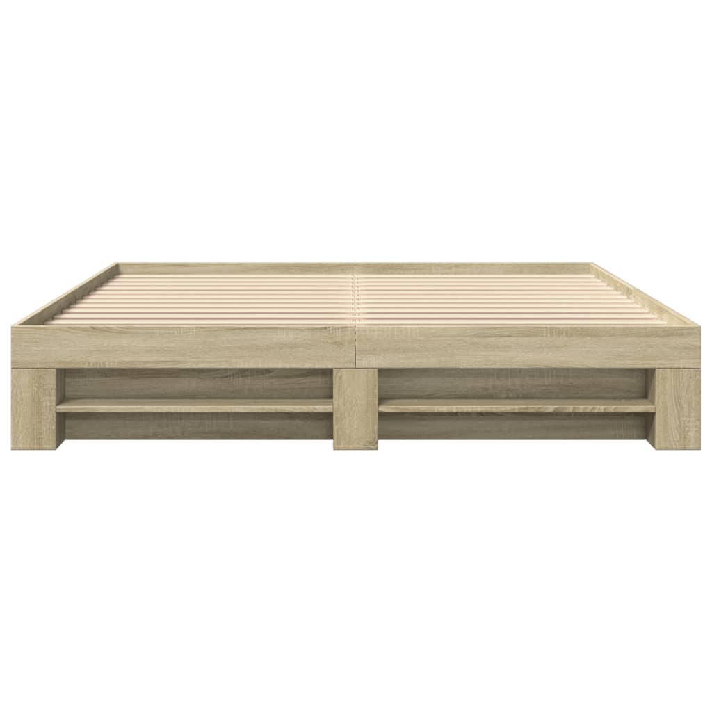 vidaXL Πλαίσιο Κρεβατιού Χωρ. Στρώμα Sonoma Δρυς 200x200 εκ. Επ. Ξύλο