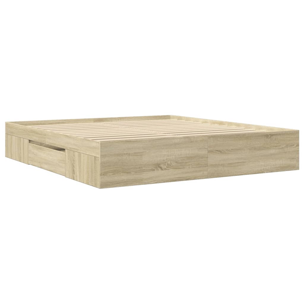 vidaXL Πλαίσιο Κρεβατιού Χωρ. Στρώμα Sonoma Δρυς 200x200 εκ. Επ. Ξύλο