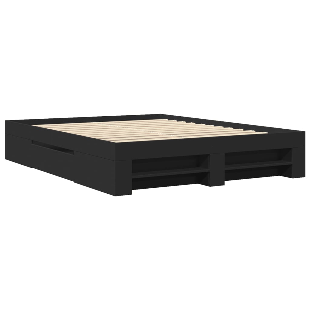 vidaXL Πλαίσιο Κρεβατιού Μαύρο 160x200 εκ. Επεξεργασμένο Ξύλο