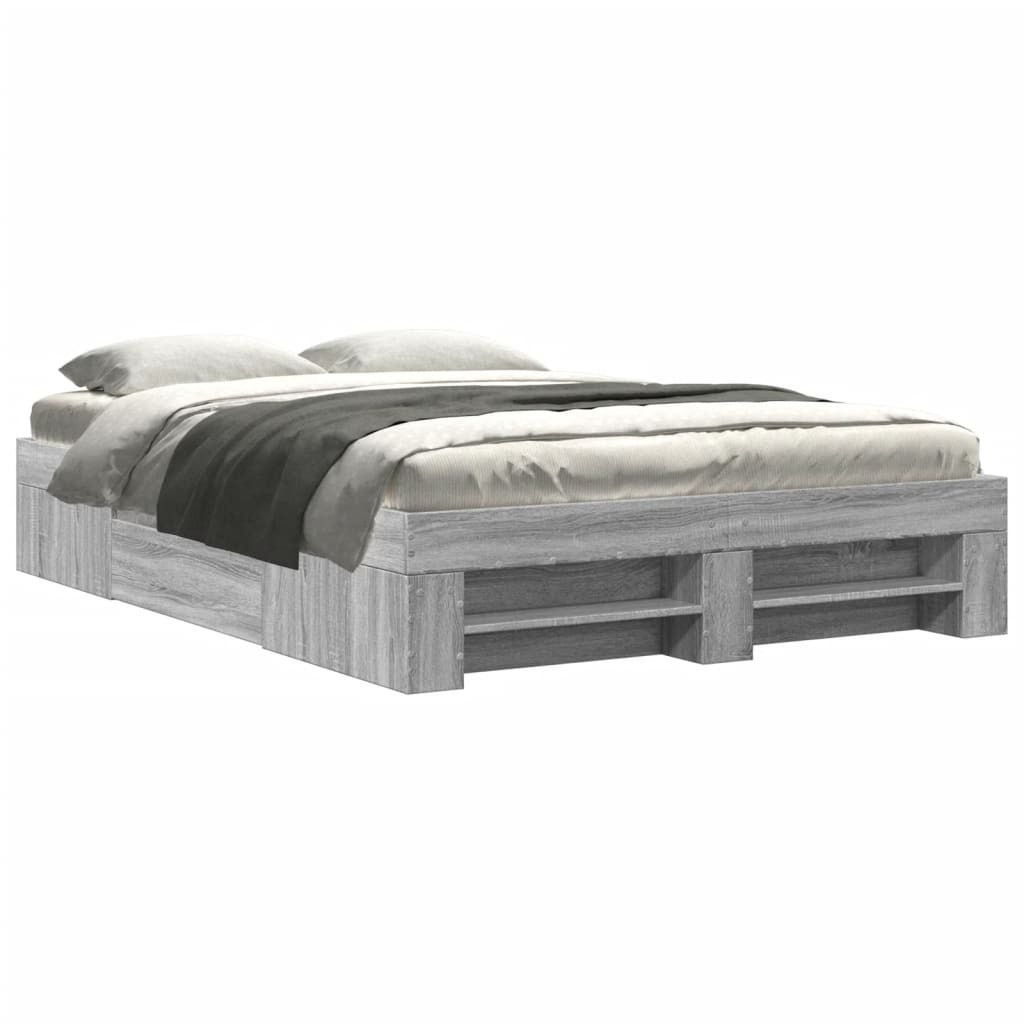 vidaXL Πλαίσιο Κρεβατιού Γκρι Sonoma 140x200 εκ. Επεξεργασμένο Ξύλο