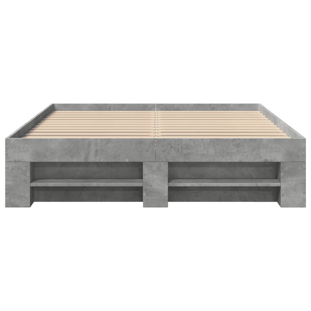 vidaXL Πλαίσιο Κρεβατιού Γκρι Σκυροδέματος 120x200 εκ. Επεξεργ. Ξύλο