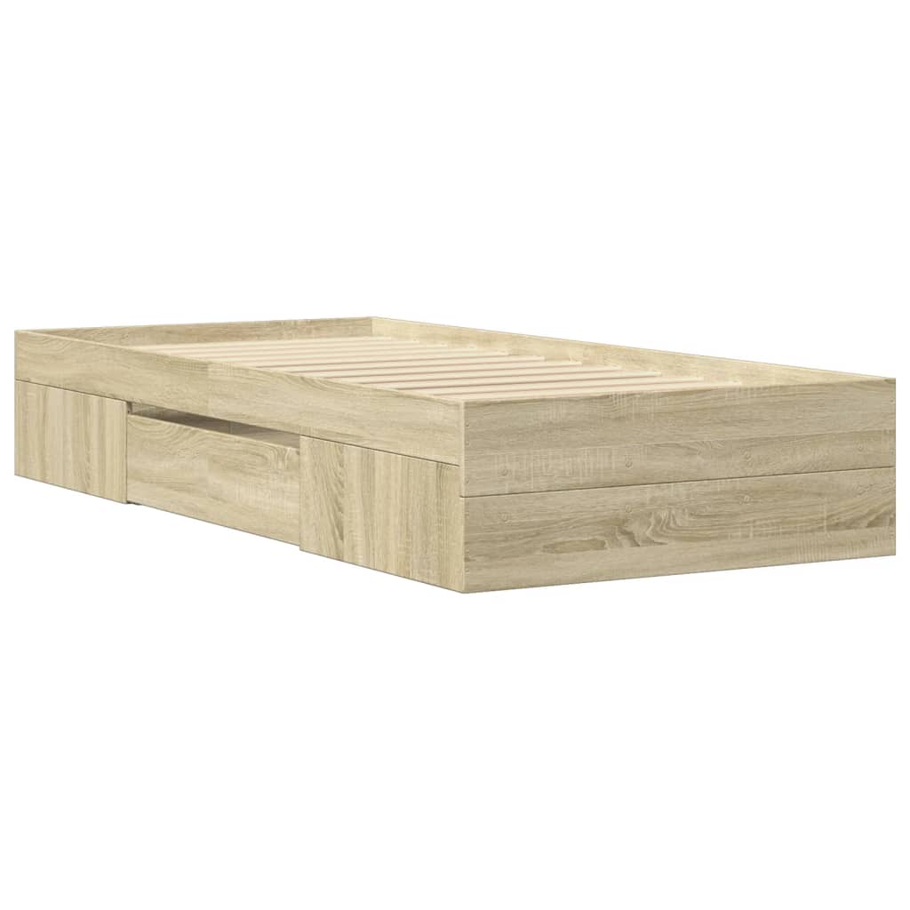 vidaXL Πλαίσιο Κρεβατιού Χωρ. Στρώμα Sonoma Δρυς 100x200εκ Επ. Ξύλο