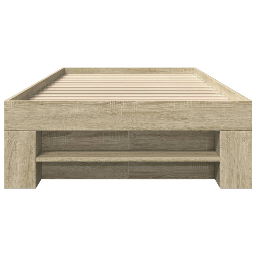 vidaXL Πλαίσιο Κρεβ. Χωρ. Στρώμα Sonoma Δρυς 90x200 εκ. Επεξ. Ξύλο