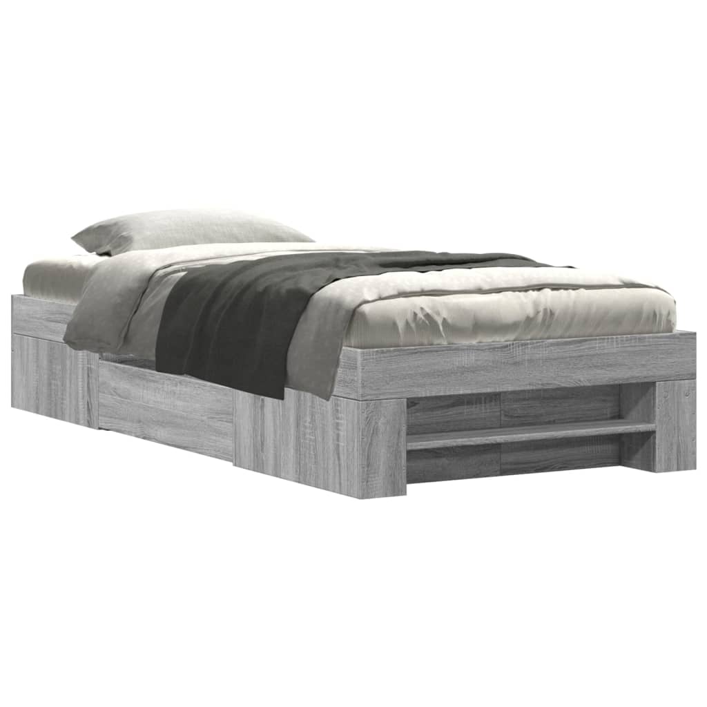 vidaXL Πλαίσιο Κρεβατιού Γκρι Sonoma 90x200 εκ. Επεξεργασμένο Ξύλο
